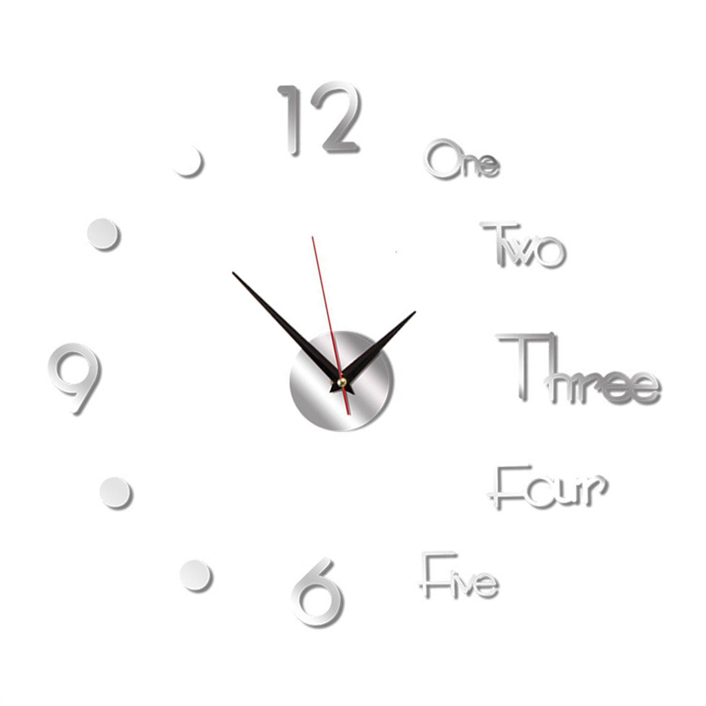 সিলভার কালার Acrylic DIY Wall Clock