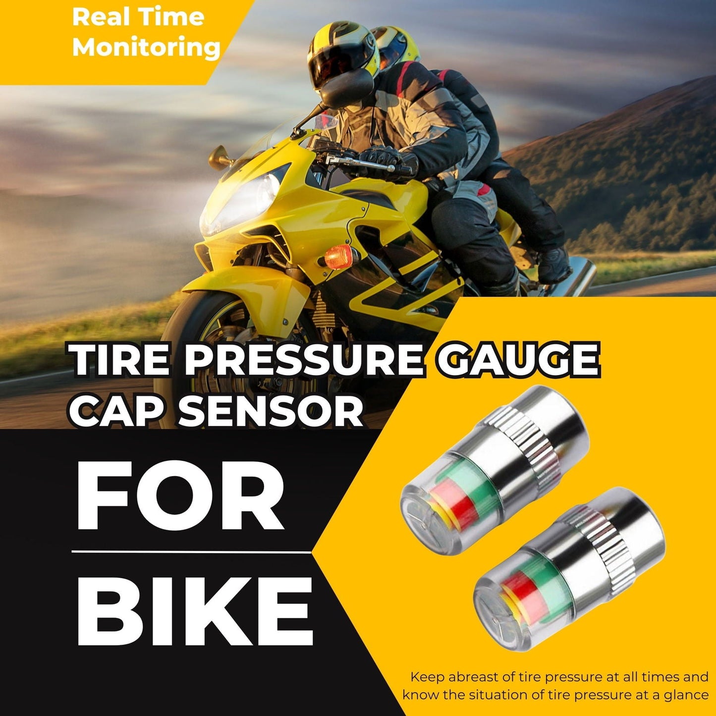 (2pcs Set) Tire Pressure Gauge Cap Sensor For Bike - China To BD Web