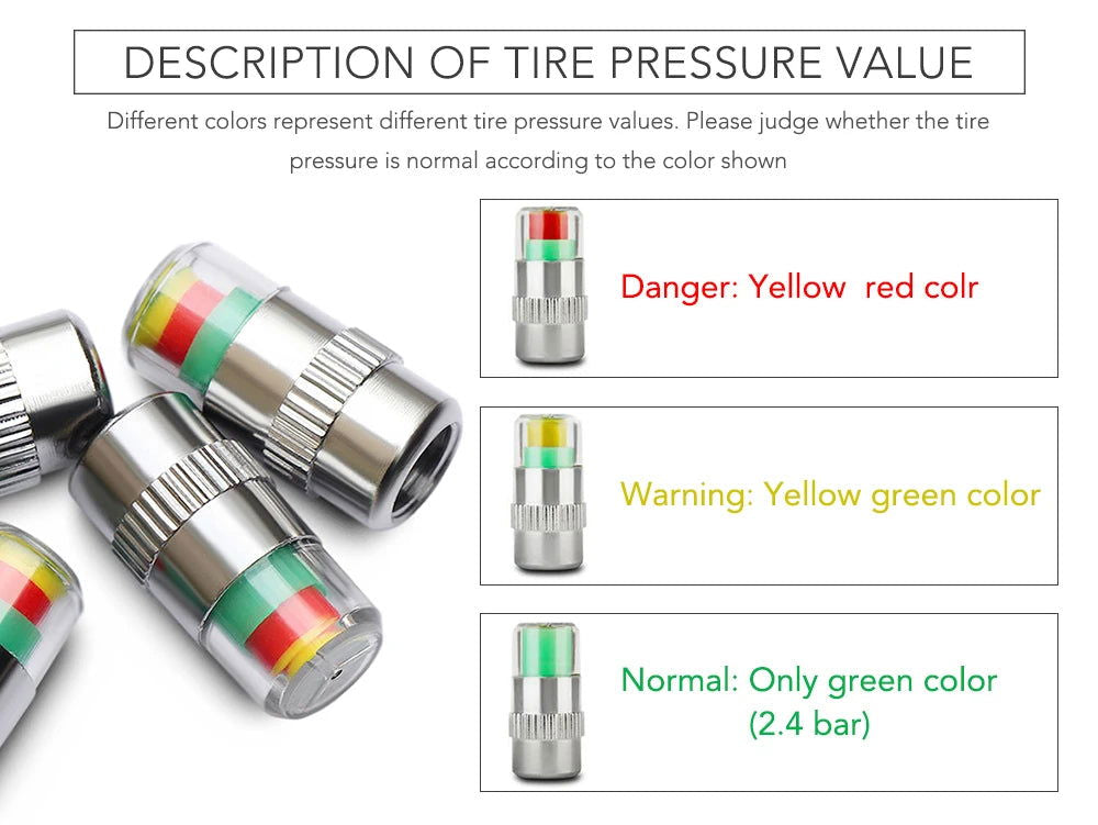 (4pcs Set) Tire Pressure Gauge Cap Sensor for Car - China To BD Web
