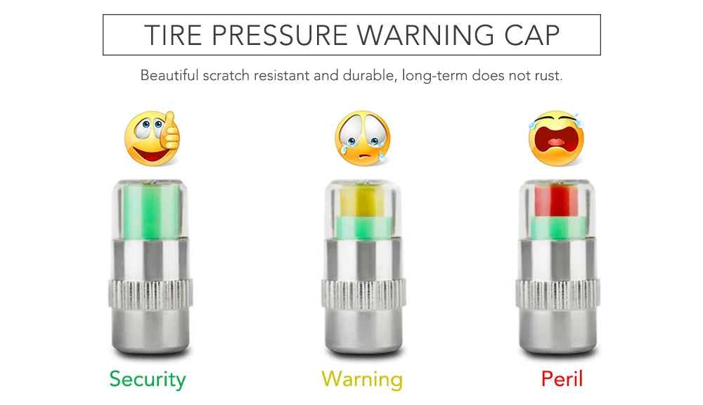 (4pcs Set) Tire Pressure Gauge Cap Sensor for Car - China To BD Web