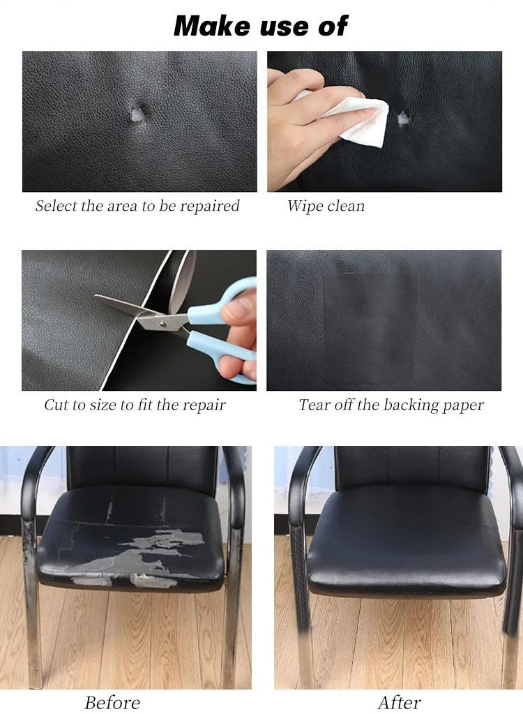 ( কালো - লম্বা ৪.৫০ফুট -চওড়া ২.৩০ফুট ) Self-adhesive Leather Stickers Patch