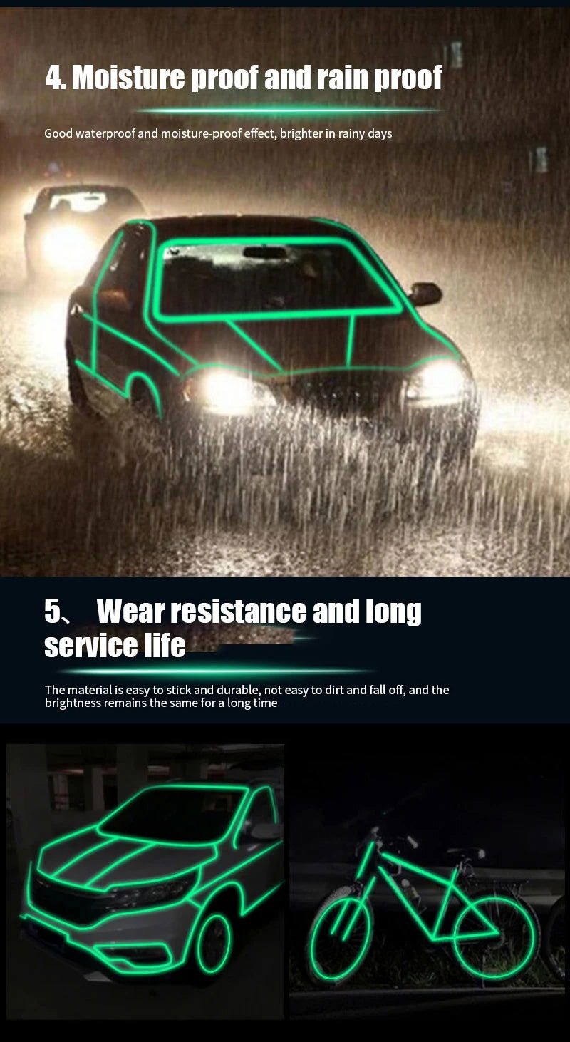 Luminous Tape Self-adhesive Night Vision Glow In Dark Safety Warning Reflective Sticker Home Decorations Tape Adhesive - China To BD Web