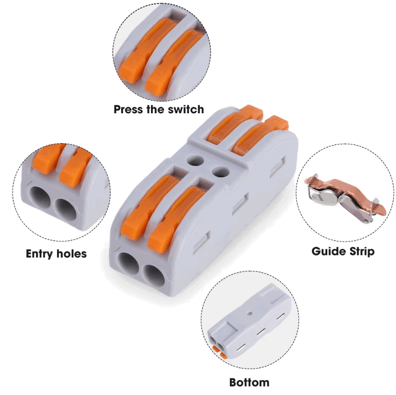 (২০পিচ মাত্র ১৮০০ টাকা)Mini Fast Wiring Cable Connectors Universal Compact Splitter - China To BD Web