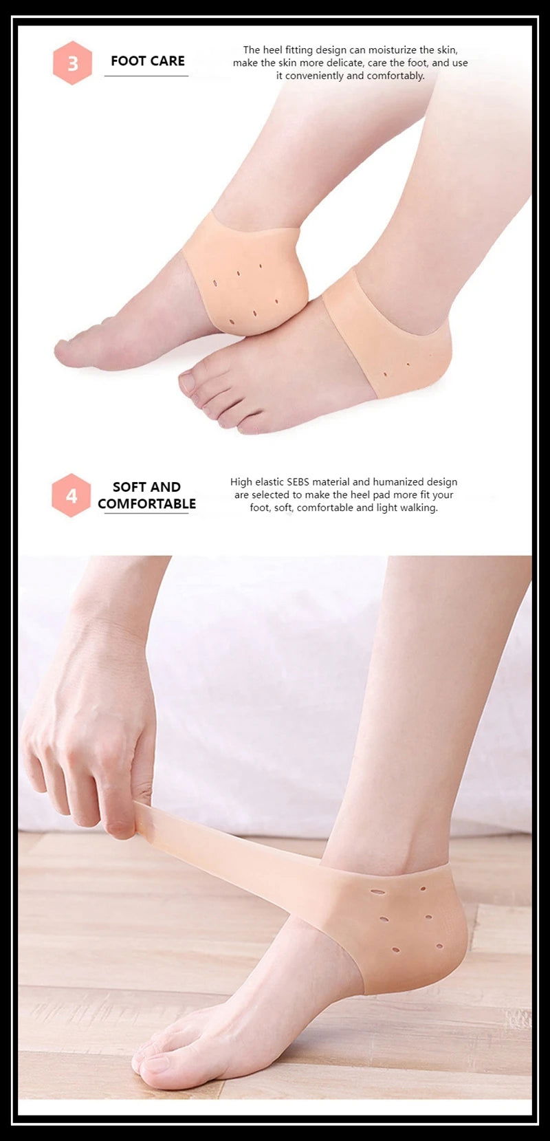 Silicone Feet Care Socks Moisturizing Gel Heel Thin Socks - China To BD Web