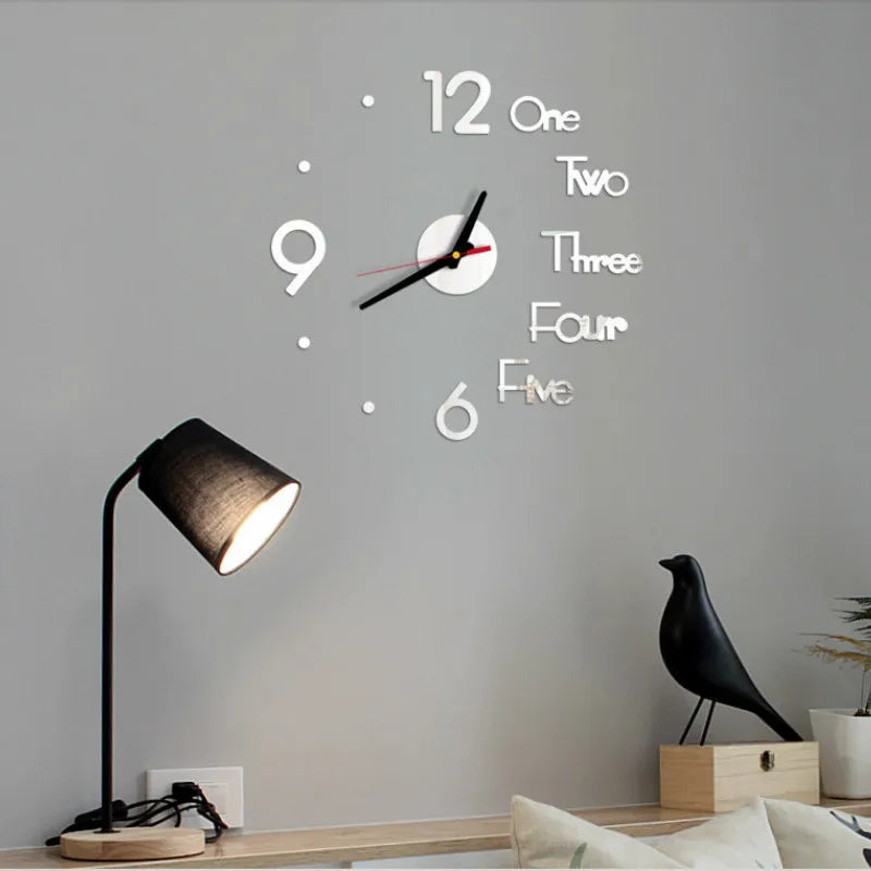 সিলভার কালার Acrylic DIY Wall Clock