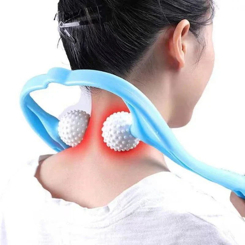 Neck Massager Therapy Neck and Shoulder Dual Trigger Point Roller Self-Massage