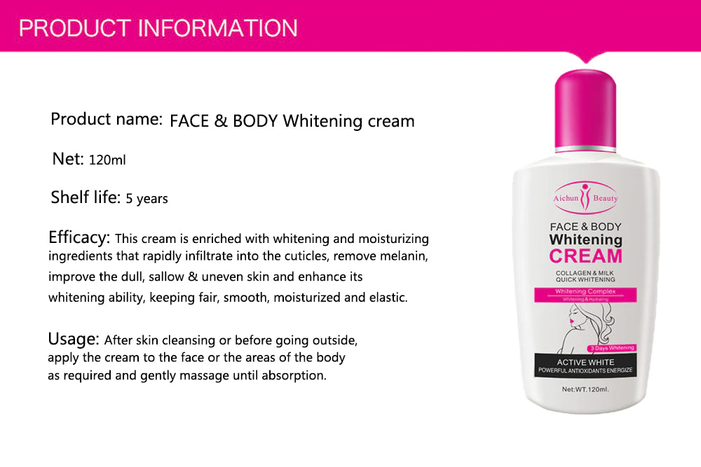 Collagen Milk Bleaching Face Body Cream - China To BD Web
