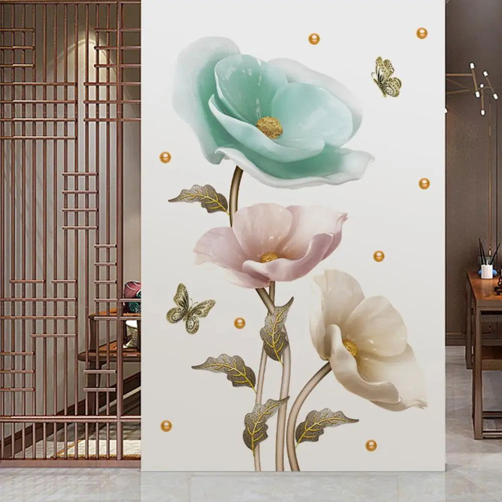 Elegant Orchid Plant Wall Stickers Durable PVC Material Easy to Clean High-Adhesive - China To BD Web