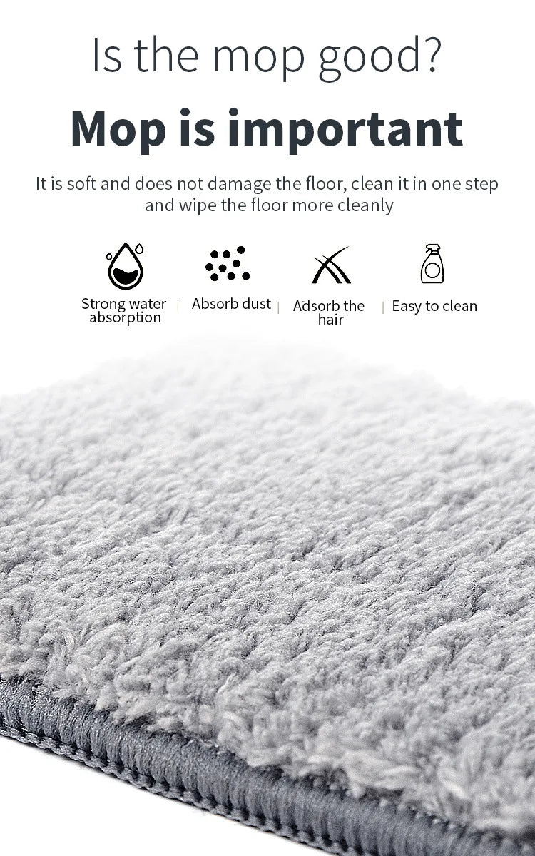 Hand-free Washing Floor Mops Flat Squeeze Mops 360 Degree Spin Head Microfiber Mops Pads For Home Household Cleaning Tools - China To BD Web