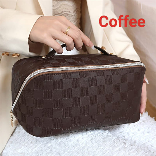 Large Pu Leather Travel Cosmetic Bag (Coffee) - China To BD Web