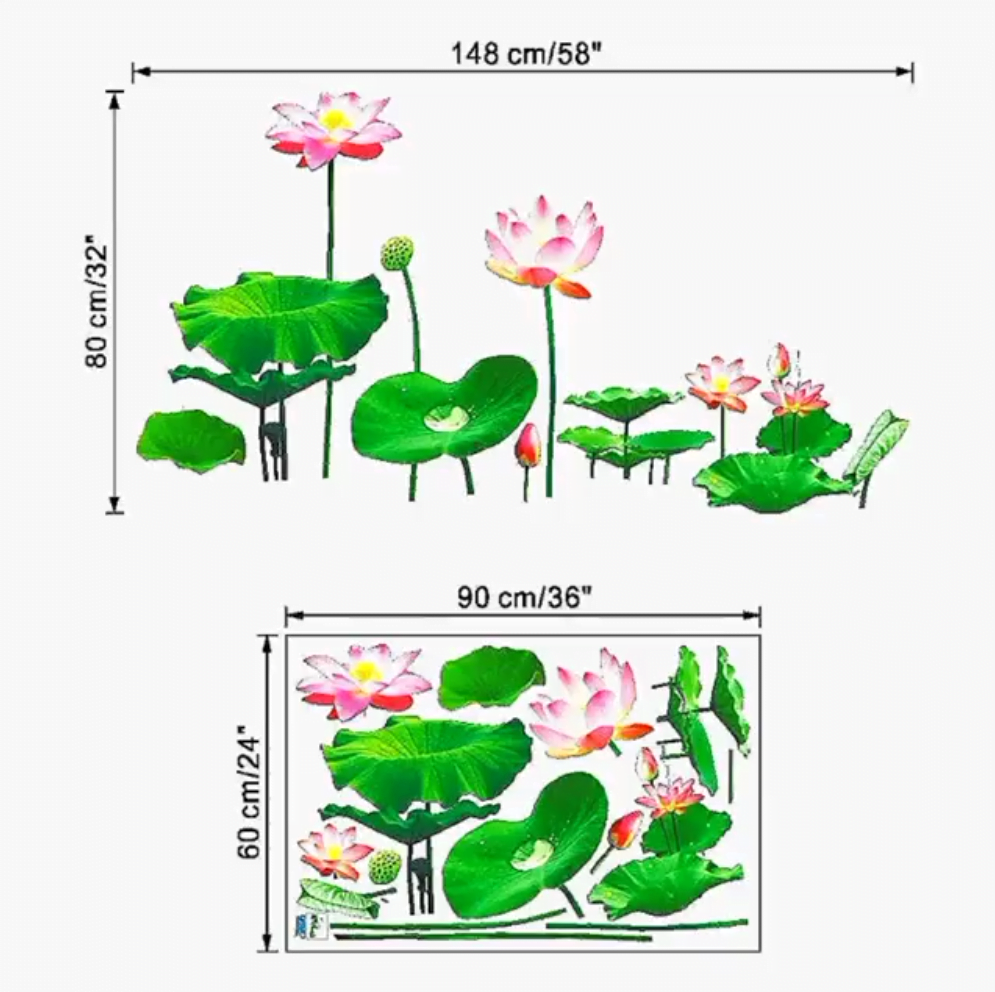 Lotus Flower Wall Sticker, 3D Vivid Wall Sticker - China To BD Web