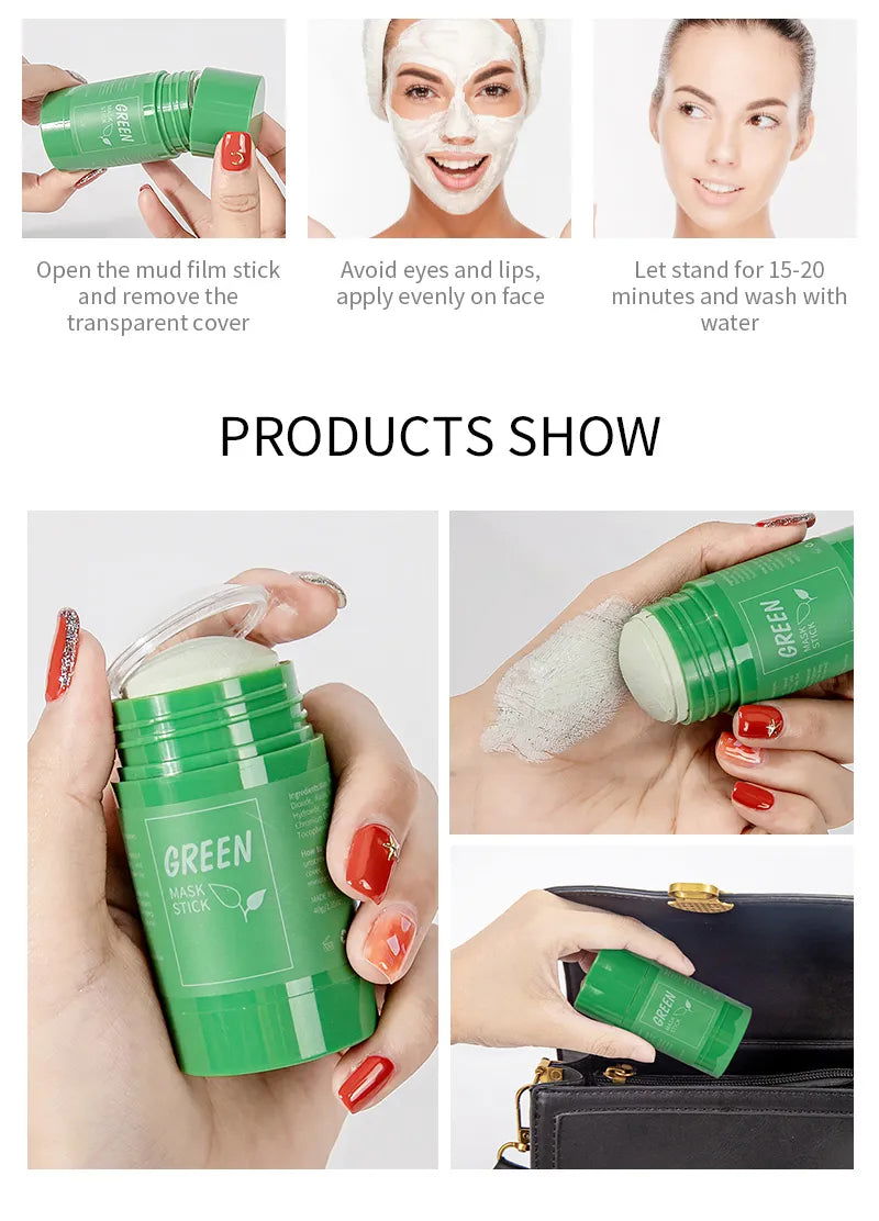Melao Green Tea Mask Stick for Face Blackhead Remover Deep Pore Cleansing Brightening Facial Purifying Clean Matcha Clay Mud Mask - China To BD Web