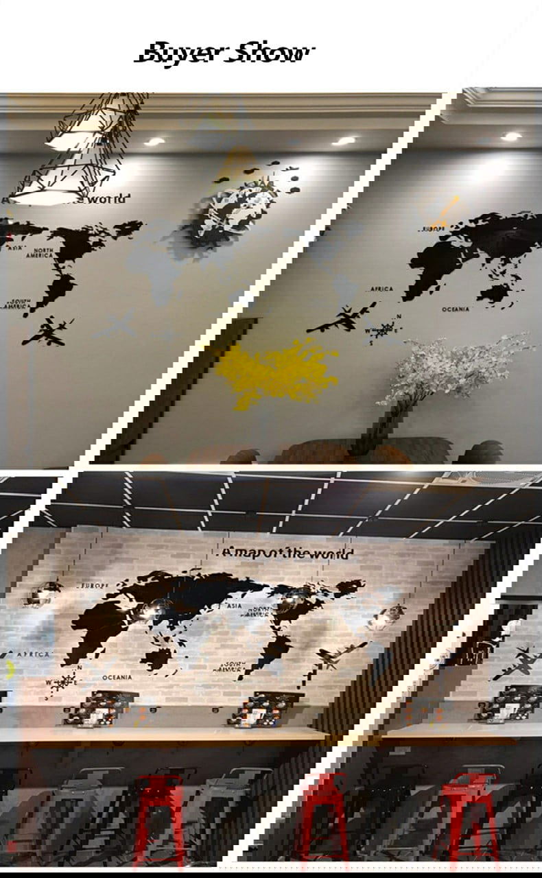 Modern World Map Acrylic Decorative 3D Wall Sticker For Living Room Bedroom Office Decor - China To BD Web