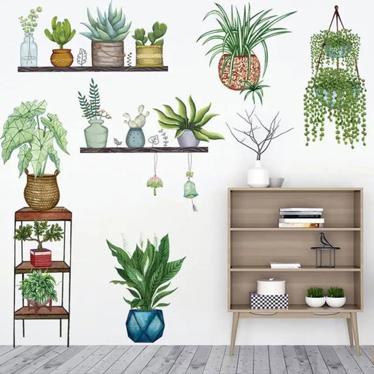 Tropical Plants Green Leaves Wall Stickers - China To BD Web