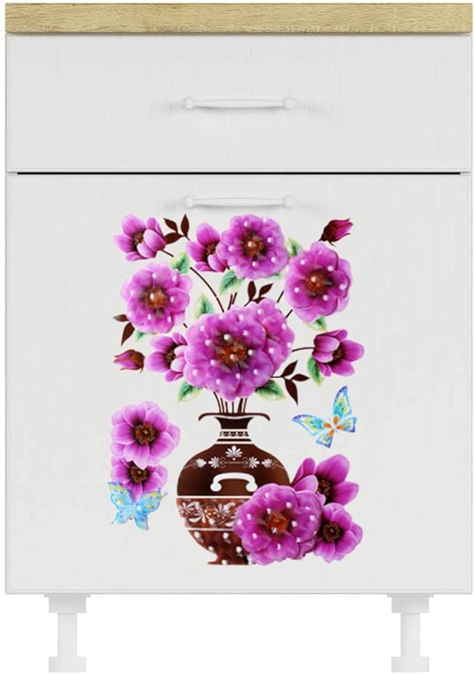 Vase Wall Sticker Waterproof Lovely Simulation Butterfly Floral Decals - China To BD Web